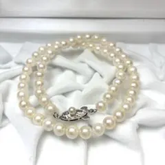 高島屋 アコヤ本真珠 パールネックレス ホワイト系 ラウンド型 42