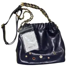 マリークワント　スパークルビジューデイジー ショルダー　ネイビー