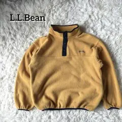 80s L.L.Bean スナップT イエロー フリース S相当 刺繍ロゴ