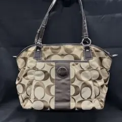 【used】コーチ　coach トートバッグ　ロゴ　ブラウン