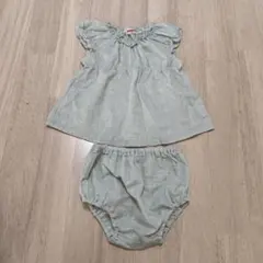 ミントグリーン フリル付きベビー服セット