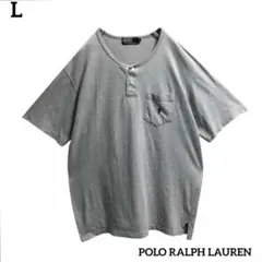 POLORALPHLAURENラルフローレンハーフボタンTシャツポニー刺繍ロゴ