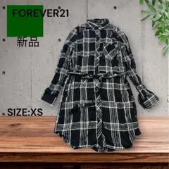e2056☆FOREVER21 ロングシャツ XS 新品