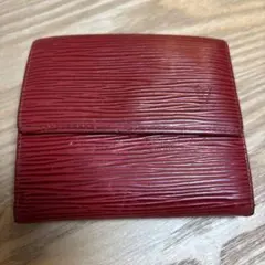 LOUIS VUITTON 赤 レザー 三つ折り財布