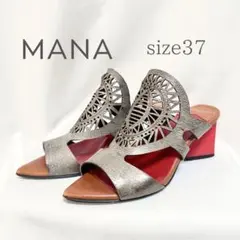 MANA マナ カットオープンミュール 厚底サンダル ブルー 23.5cm - メルカリ