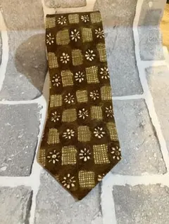 D'URBAN 花柄 格子模様 ネクタイ　イタリア製シルク