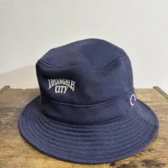 古着　チャンピオン　ネイビー　紺　刺繍　バケットハット