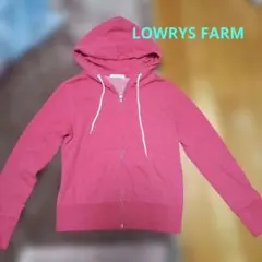 LOWRYS FARM ジップアップパーカー ピンクレッド Mサイズのサムネイル