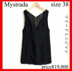 Mystrada✨ツイードミニジャンスカ　ブラック　38のサムネイル