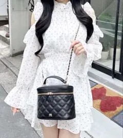 2wayリボン肩あきフリルミニワンピース