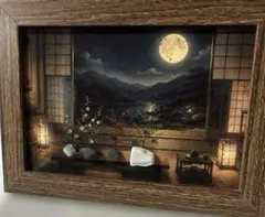 ＃504 シーグラスアート　月夜　風景アート