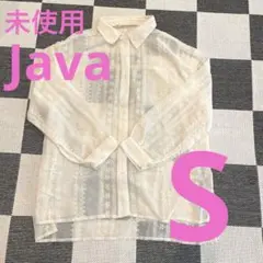 《JaVaジャバ コラボ》未使用　大人レトロ　 刺繍シアービッグシャツ　Sサイズのサムネイル