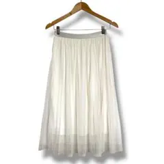 COMME CA ISM プリーツスカート Mサイズ　ホワイト　白　ポリエステル