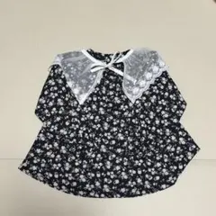 【バースデイ】花柄ブラウス レース襟付き