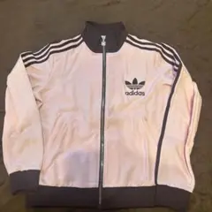 adidas トラックジャケット ピンク ジップアップジャージ Lサイズ