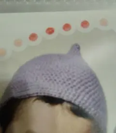 ハンドメイド 薄紫色 ベビー帽子