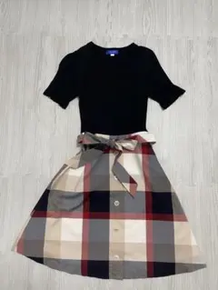 ブルーレーベル チェックワンピース 半袖 36