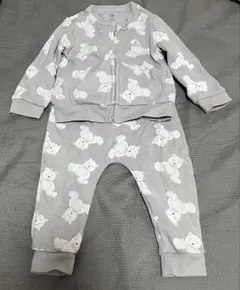 セットアップ　クマ柄 グレー 上下セット 80cm