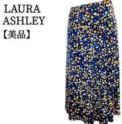 【美品】ローラアシュレイ　ボタニカル柄　ストレッチ　ウエストゴム　スカートのサムネイル