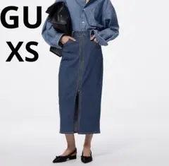 【美品】GU ジーユー　デニムジップナロースカート　デニムスカート　XS