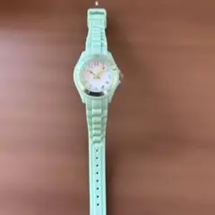 サクラクレパス　ミントグリーン カラフル数字 腕時計