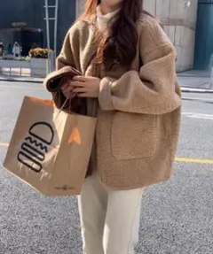 AMELY ノーカラーボアジャケット