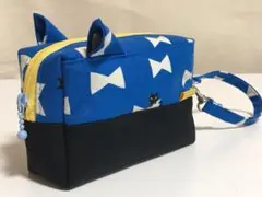 ハンドメイド★アニマルポーチ★黒猫ストラップ