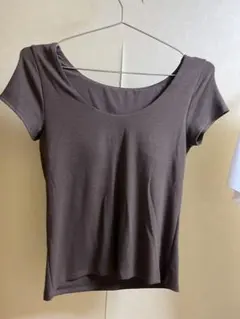 【新品未使用】　ユニクロ　エアリズムコットンローバックブラTシャツ　M ブラウン