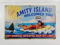 JAWS JOSE AMITI에 오신 것을 환영합니다. 메탈 포스터 플레이트