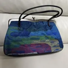 ハンドメイド　カラフルメッシュハンドバッグ