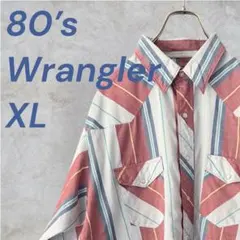 【80s-90s】ラングラー マルチストライプ 長袖ウエスタンシャツ XLのサムネイル
