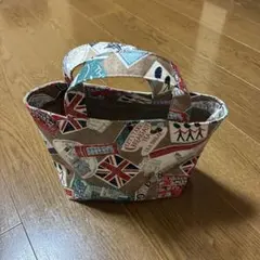 ロンドンデザイン　ミニトートバッグ　ハンドメイド