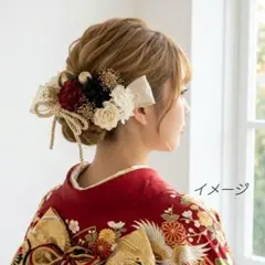 髪飾り【6323】ドライフラワー　結婚式　成人式　卒業式　七五三　前撮　振袖　袴