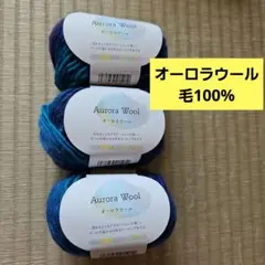 Aurora Wool 毛100% グラデーション糸ハンドメイド手編みマフラー