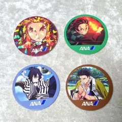 鬼滅の刃 ANA めんこ 機内限定 メンコ 4種 まとめ売り 第一弾 ホロ レア