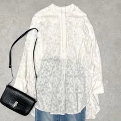 美品 アーバンリサーチドアーズ カットジャガード チュニックシャツ 長袖 洗える