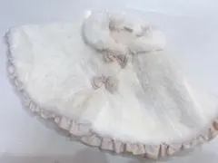 プティマイン　リボンフリルファーポンチョ　フリーサイズ