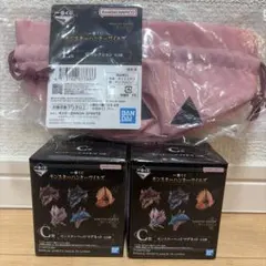 モンスターハンターワイルズ1番くじ E賞袋コレクションピンク C賞マグネット×2