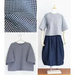 Atelier d'antan チェックリネンプルオーバーブラウスLinden - メルカリ