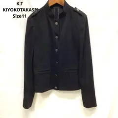 KIYOKOTAKASEスエード調　スタンドカラージャケット 黒 メタルボタンのサムネイル