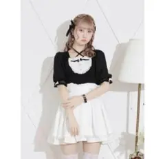 【美品】NOEMIE 花柄ジャガード フレアスカート ホワイト M 地雷 量産型