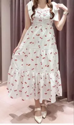 An MILLE アンミール ショルダーリボンキャミワンピース チェリー