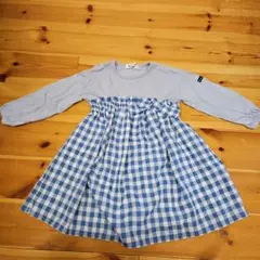Noeil aime BeBe ワンピース 100　春服　青チェック　女の子
