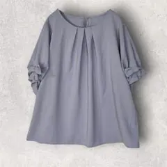 IKKA LOUNGE　ドライタッチ袖リボンブラウス　プルオーバー　トップス　Mのサムネイル