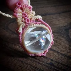 「アイリスクォーツ」マクラメ編みネックレス