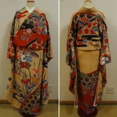 408z19☆紅型 中振袖 ちりめん 古典柄 成人式 卒業式 十三参り☆美品 楽天市場】紅型 振袖（着物｜和服）：レディースファッションの通販