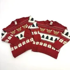 姉妹おそろいクリスマスセーター H &Ｍ　80 92