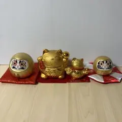 金色だるま、招き猫 貯金箱 ４体セット