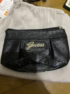 Guess 黒レザー ポーチ