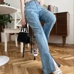 moment＋ センタースリットフレアパンツ